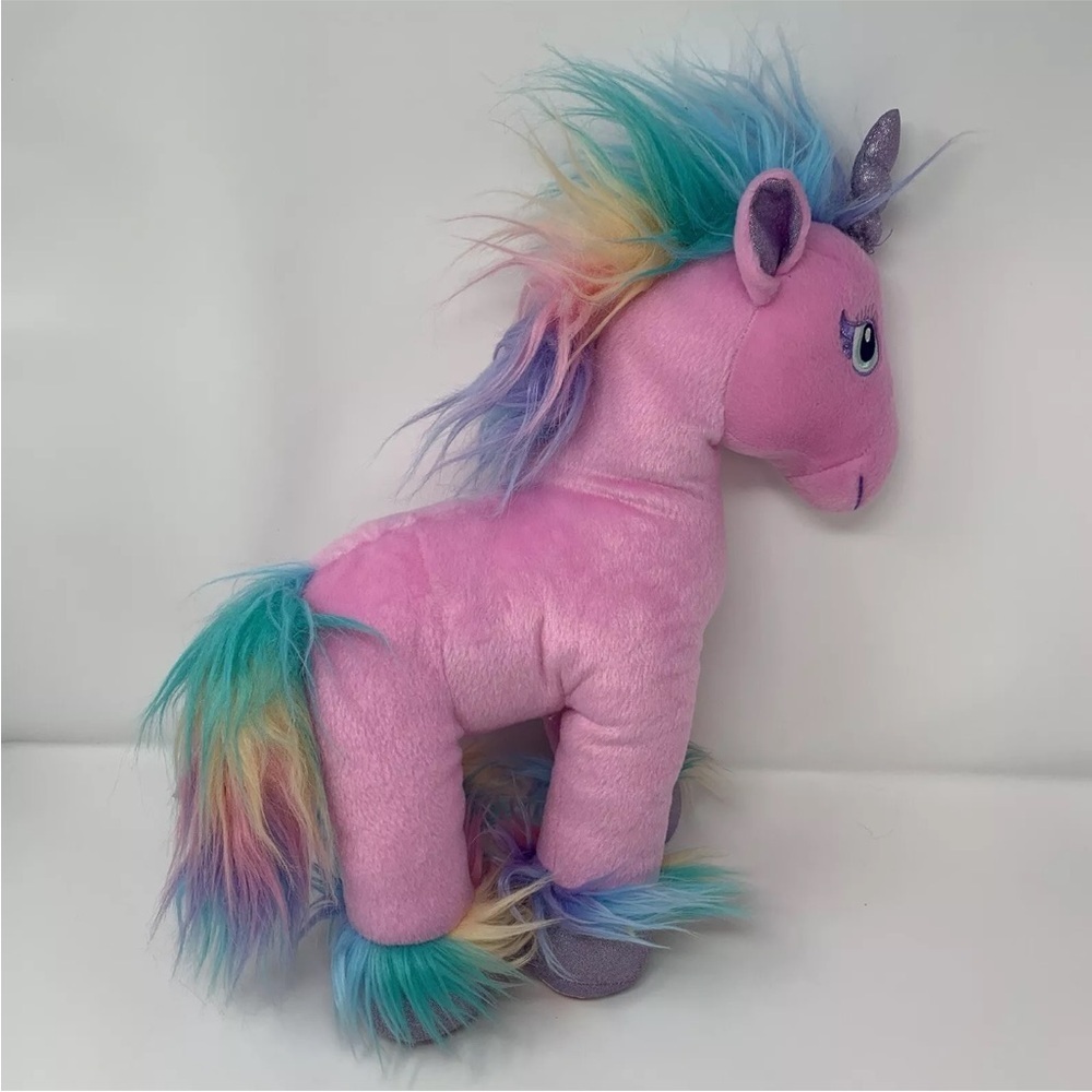 Build A Bear BAB Beary Fairy Friends Pink Rainbow Unicorn Plush Toy 15”H BABW